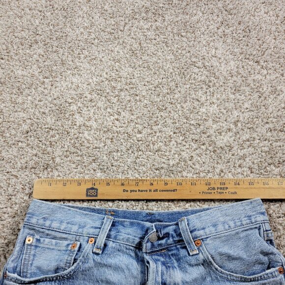 Levi’s 501 Denim Shorts Mens 30 Distressed Cutoff Raw Hem Ripped 5" Inseam - Picture 2 of 7